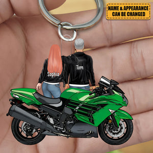 Riding Partner For Life - Personalized Acrylic Keychain, Motorcycle Couple, Gift For Motorcycle Lovers