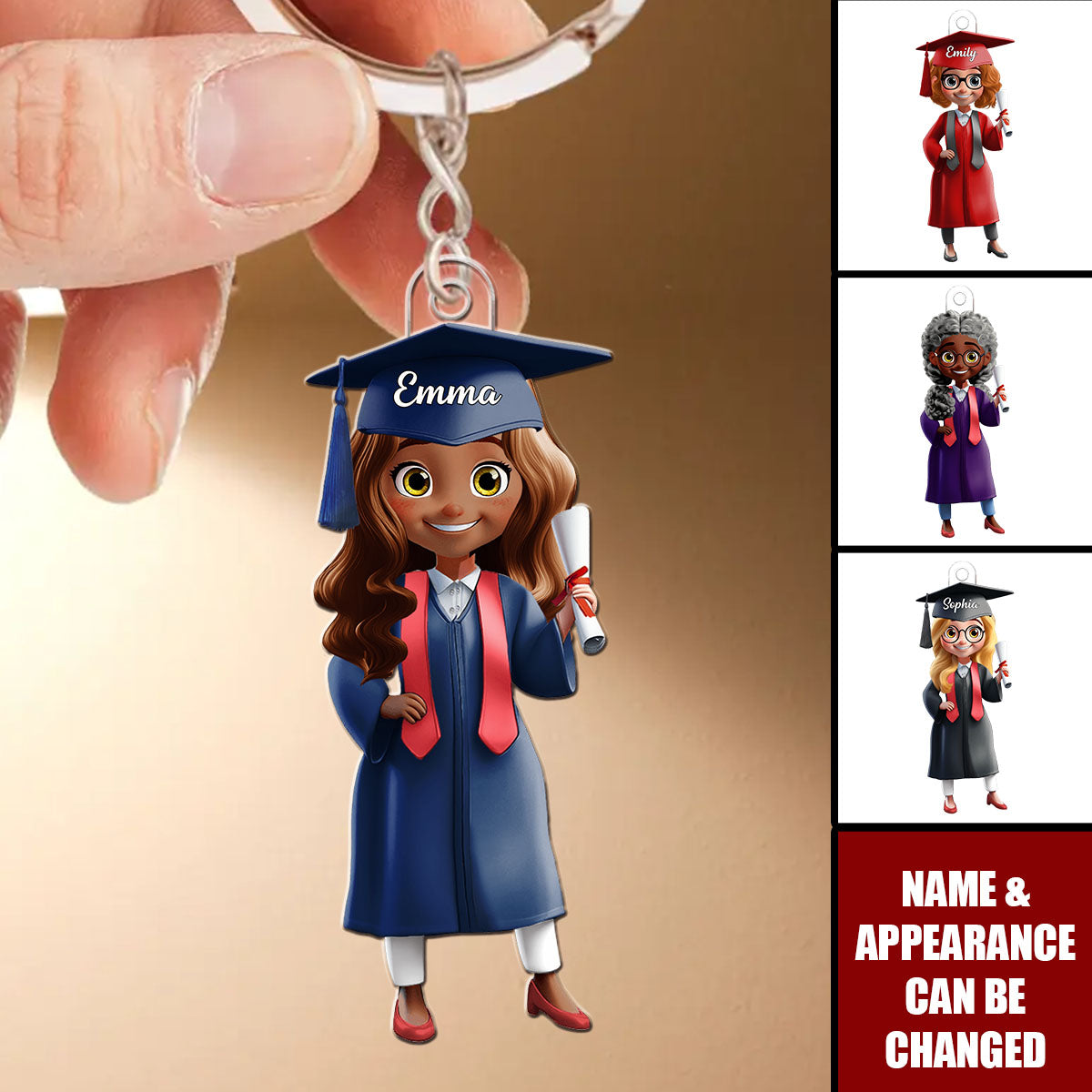 Graduation Girls - Personalized Acrylic Keychain - Graduation Gift For She