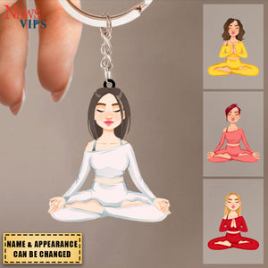 Yoga Girl - Personalized Keychain