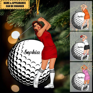 I Just Want To Play Golf - Personalized Custom Mica Ornament - Christmas Gift For Golf Lover