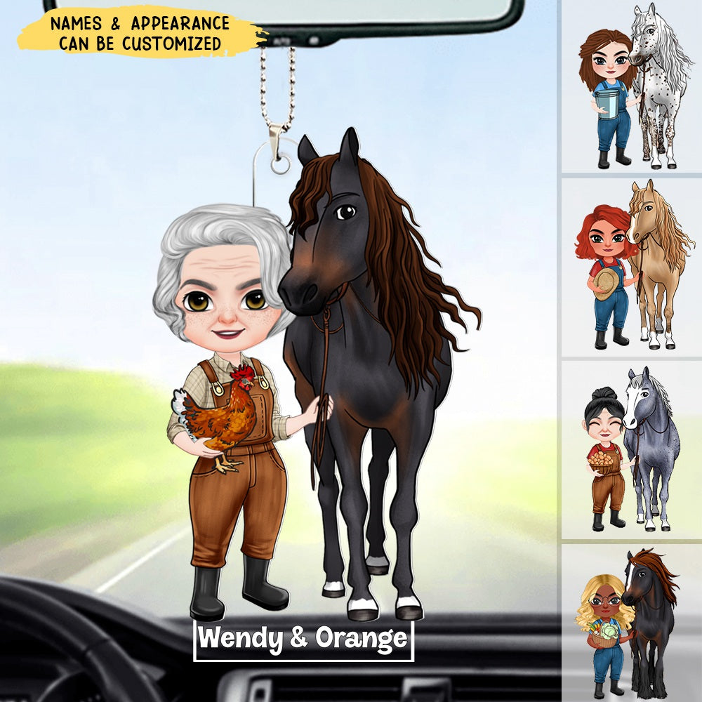 A Girl With Her Lovely Horse Personalized Acrylic Ornament