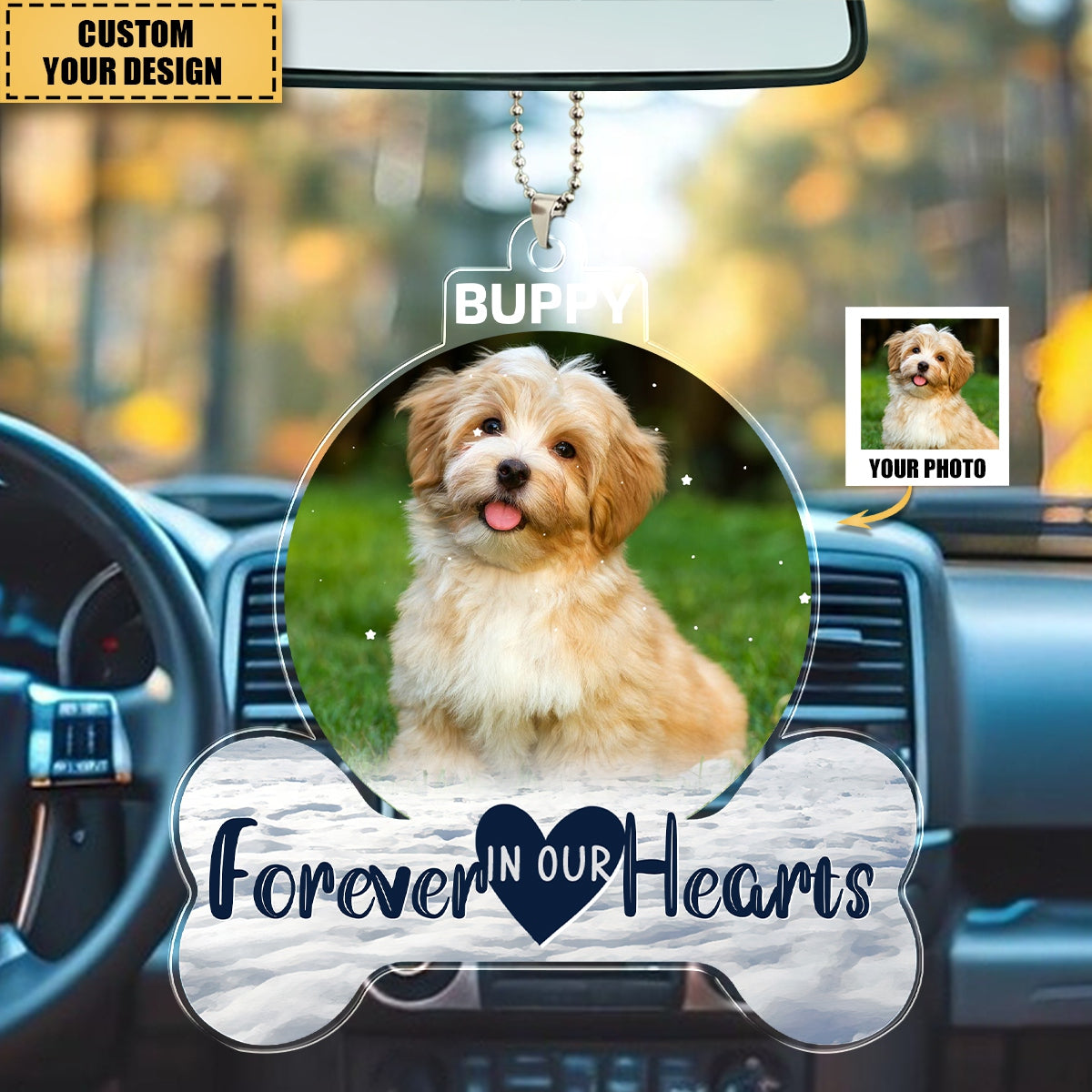 Forever In My Heart - Personalized Pet Memorial Acrylic Photo Ornament