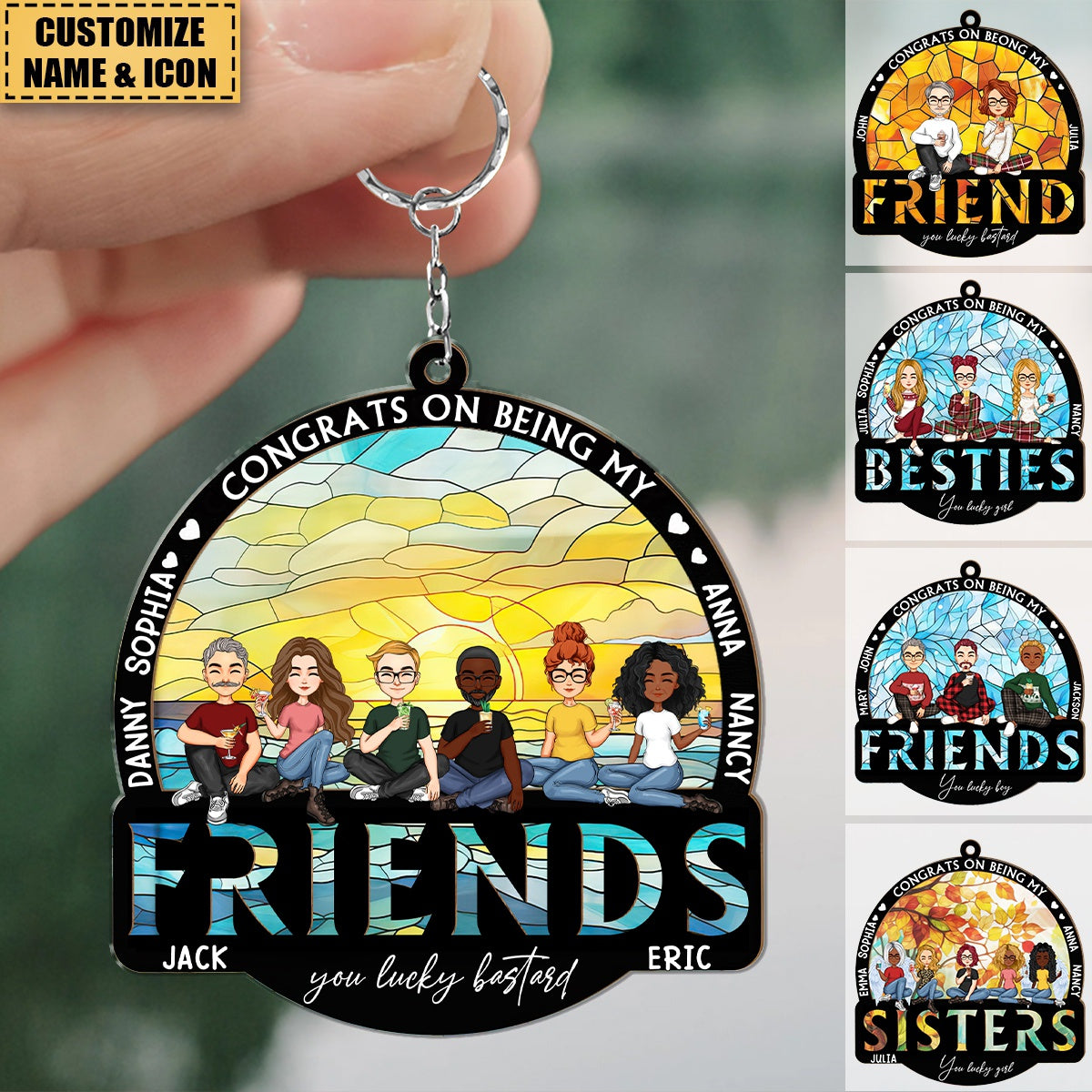 Congrats On Being My Bestie - Personalized Acrylic Keychain - Gift For Best Friends, BFF, Sisters