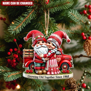 3D Effect Dwarves Old Couple And Truck Personalized Acrylic Ornament