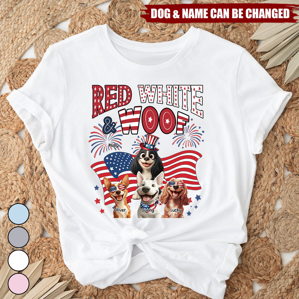 Red White Woof - Personalized Shirt