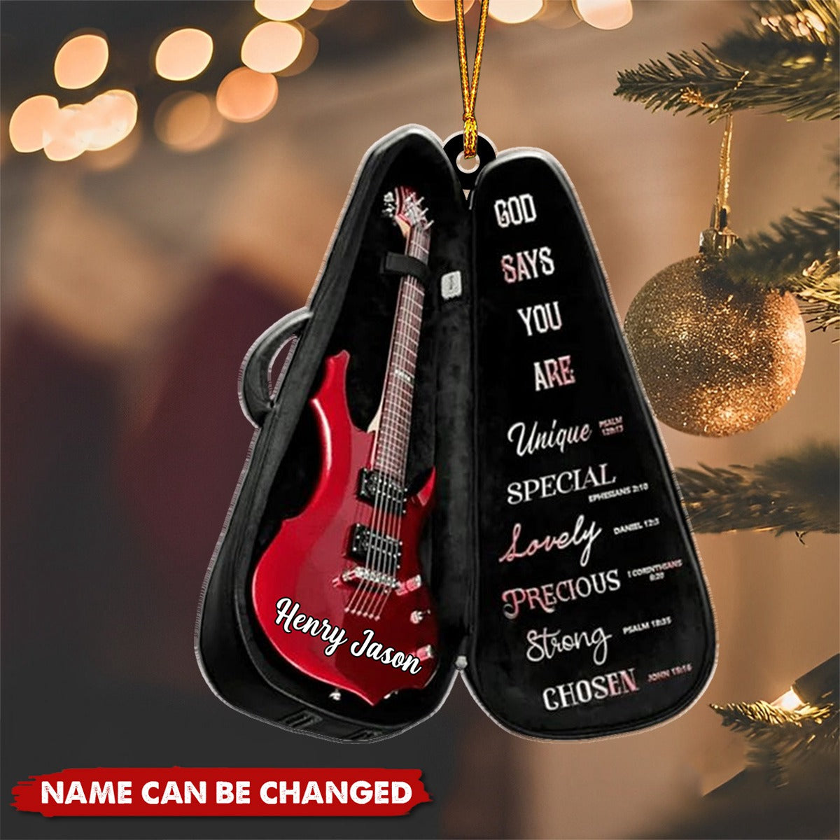God Says You Are – Personalized Harp Musical Instrument Shaped Ornament