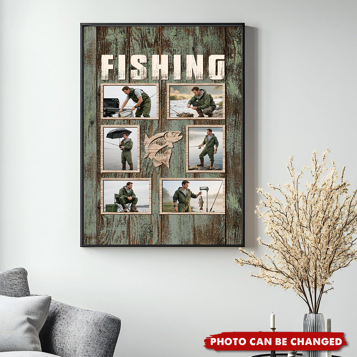 Custom Fishing Photo Collage Canvas, Best Gifts For Fisherman