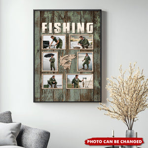 Custom Fishing Photo Collage Canvas, Best Gifts For Fisherman