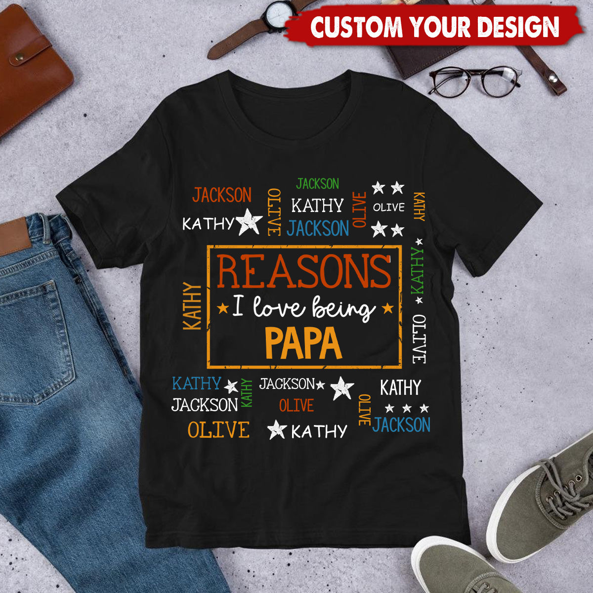 Reasons I Love Being Grandma Personalized T-Shirt