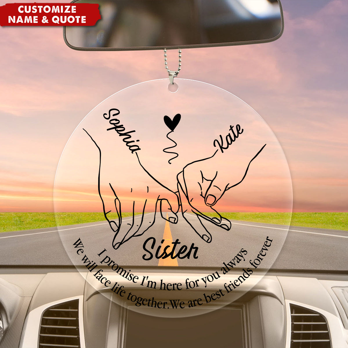 I'll Be There Pinky Promise - Bestie Personalized Acrylic Ornament - Gift For Best Friends, Sisters