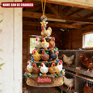 Chicken Christmas Tree - Personalized Christmas Acrylic Ornament