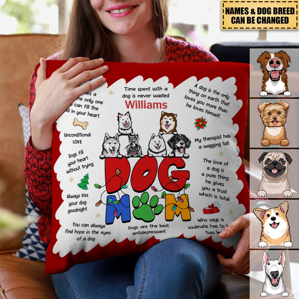 Gift For Dog Mom Dog Dad Affirmation Pillow