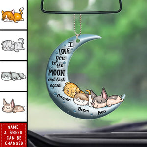 Cute Sleeping Cat Personalized Acrylic Ornament, Gift For Cat Lovers