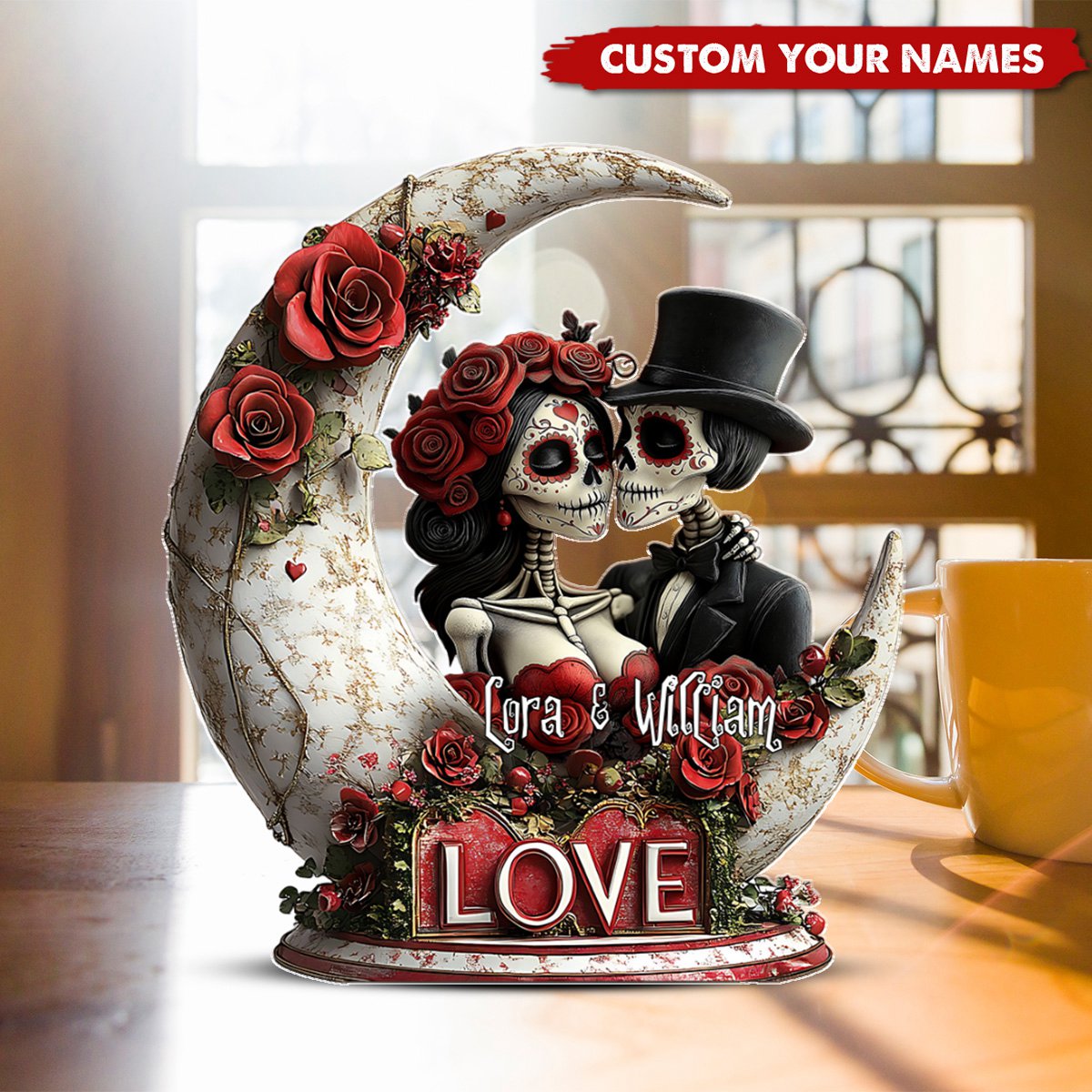 From Our First Kiss Till Our Last Breath - Personalized Couple Shaped Acrylic Plaque