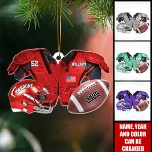 American Football - Personalized Christmas Acrylic Ornament, Gift For Football Lovers