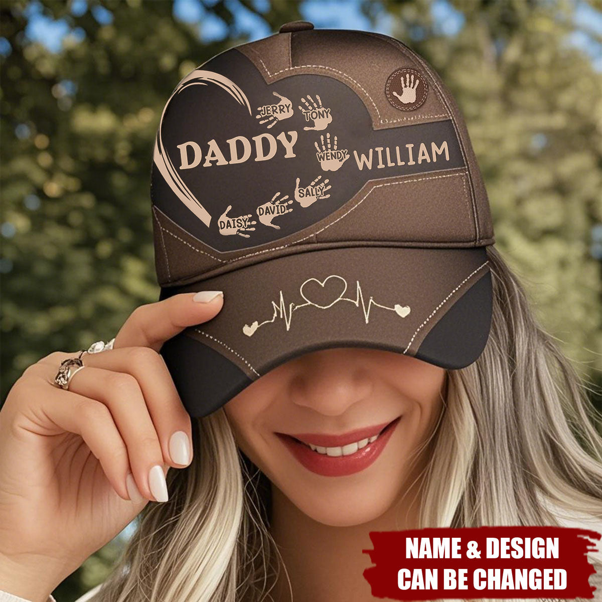 Dad Grandpa Kids Handprints - Personalized Classic Cap