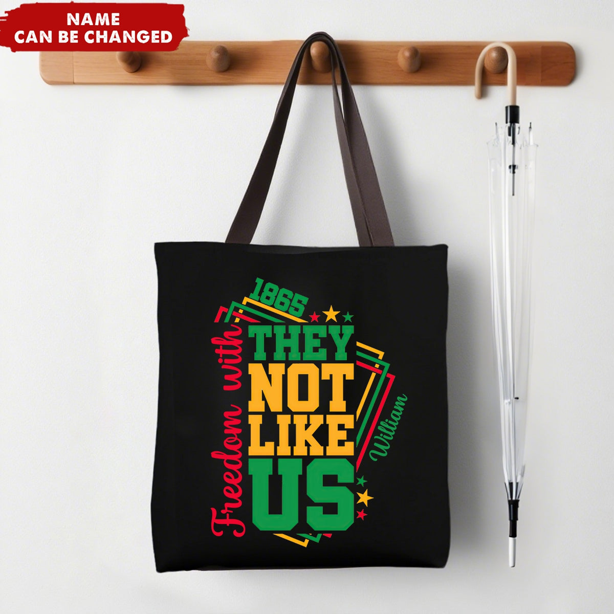 They Not Like Us Afro Juneteenth 1865 Independence Day Personalized Tote Bag