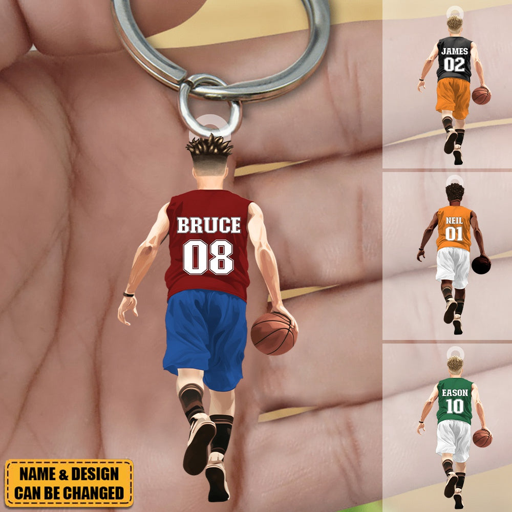Basketball Shape - Personalized Keychain