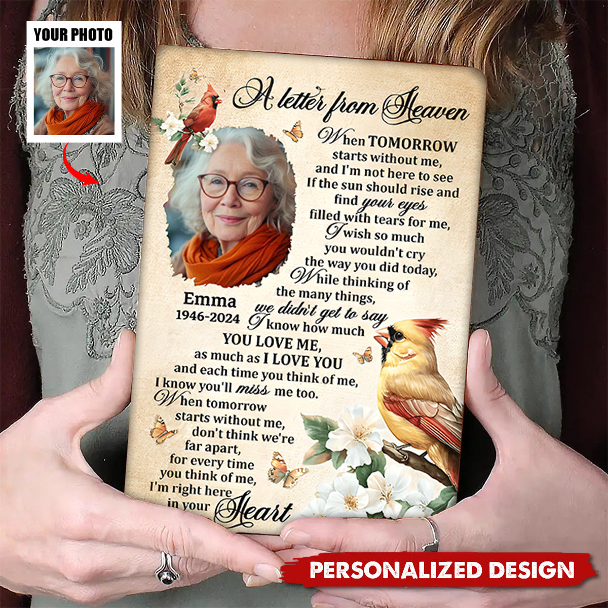 A Letter From Heaven - Personalized Leather Cover Notebook