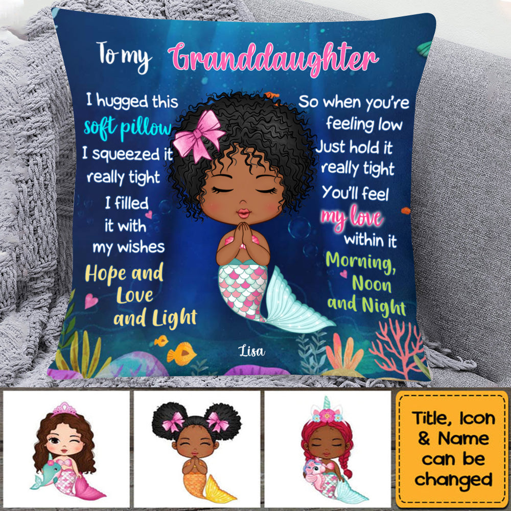 Gift For Granddaughter Mermaid Hug This Pillow