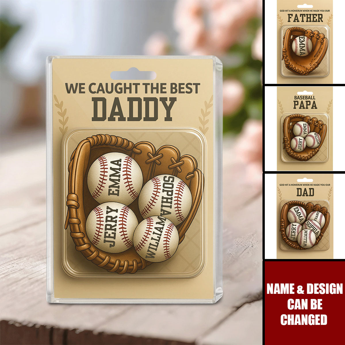 Baseball Dad - Acrylic Block Plaque - Father's Day Gift for Dad, Family Member