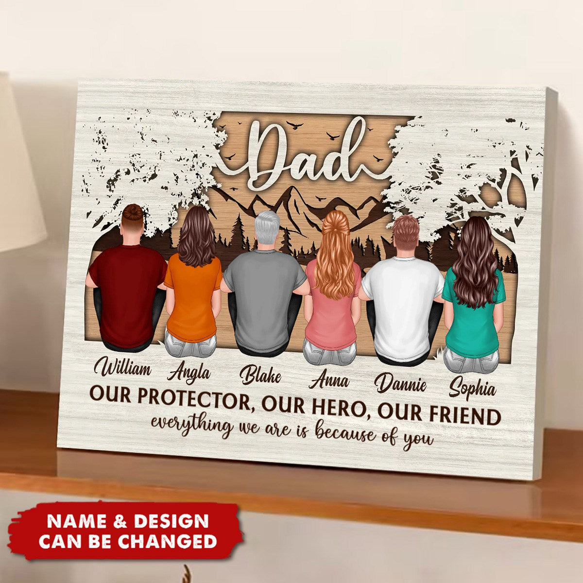 Dad My Protector My Hero My Friend Personalized Horizontal Poster