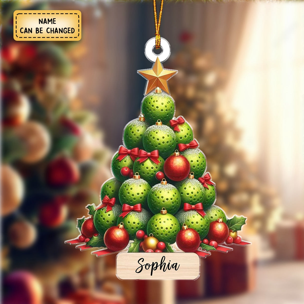 Personalized Pickleball Christmas Tree Ornament - Gift For Pickleball Lovers