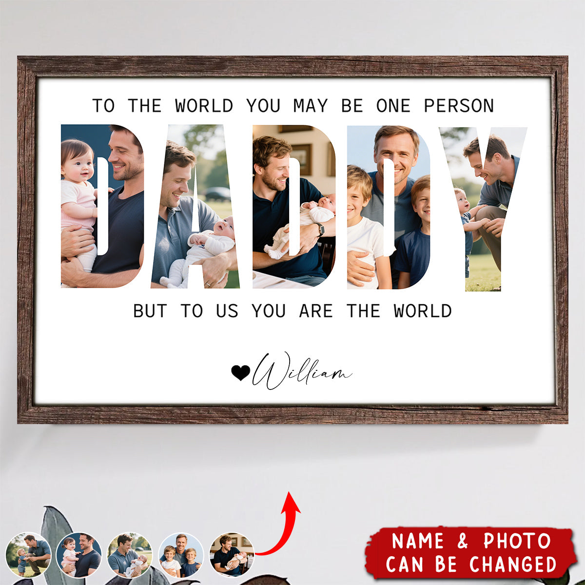 Custom Photo Daddy Photo Collage - Personalized Poster/Canvas - Father's Day Gift For Dad, Daddy