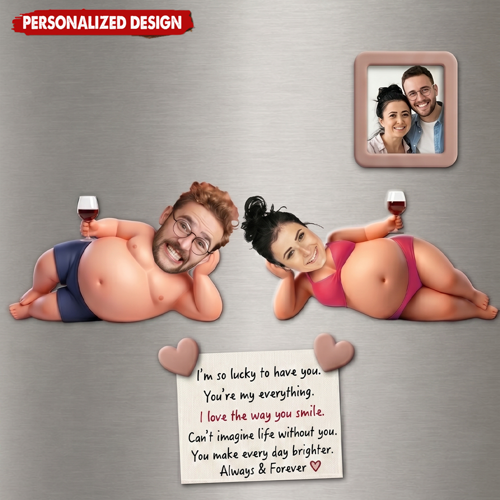 Custom Photo Couple Acrylic Fridge Magnet - Personalized Gifts For Couple