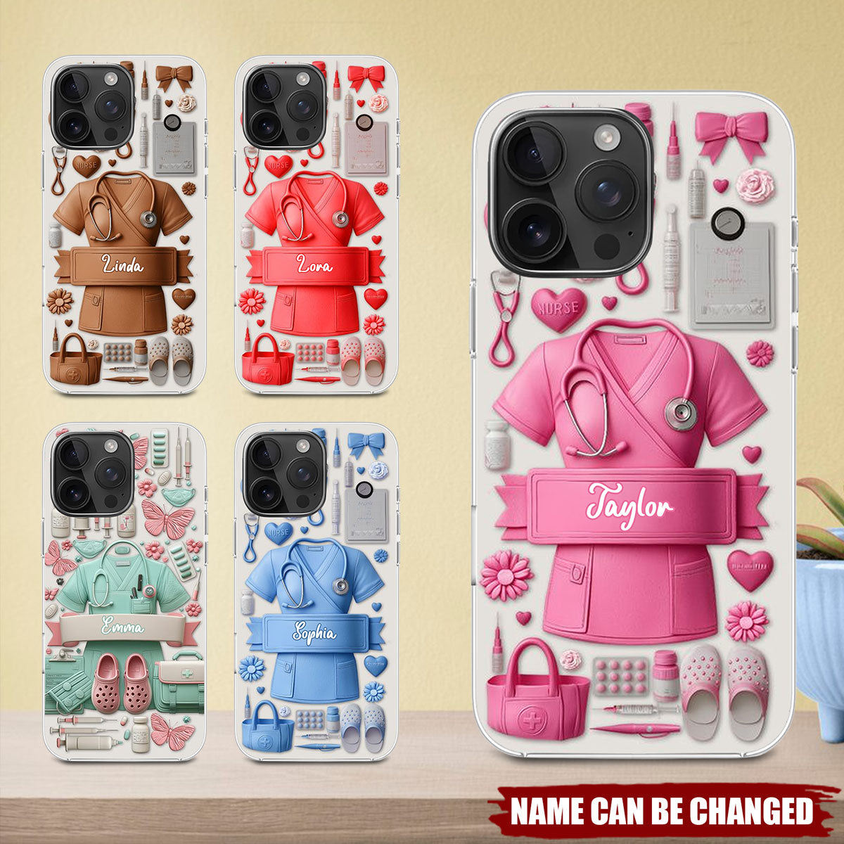 Nursing Is A Work Of Heart - Personalized Nurse Full Print Phone Case