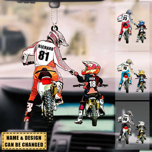 Personalized Motocross Car Ornament with custom Name, Number & Appearance