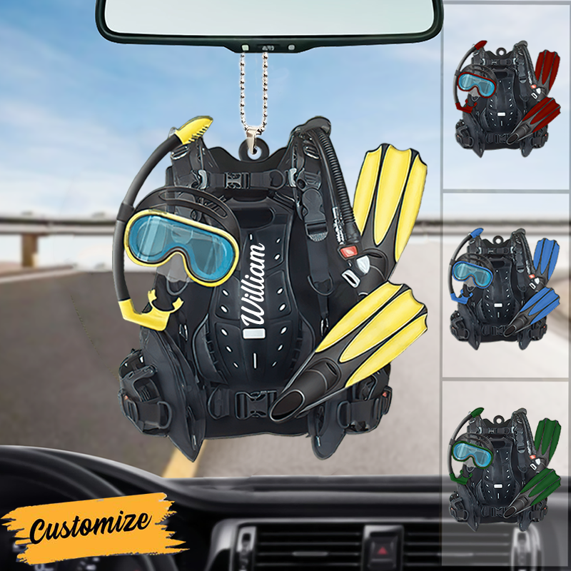 Personalized Scuba Diving Set Acrylic Ornament, Gift For Diving Lovers, Divers