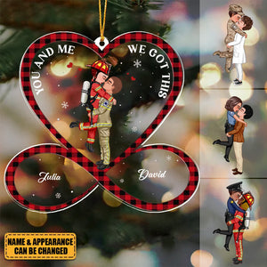 Infinity Heart Sweatest Couple Hugging Kissing Personalized Ornament