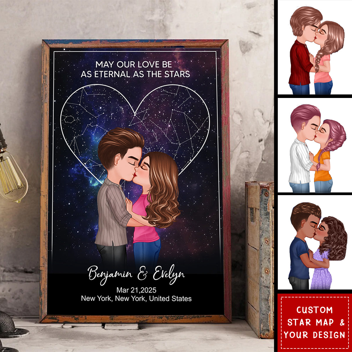 May Our Love Be As Eternal As The Stars - Custom Star Map Personalized Poster