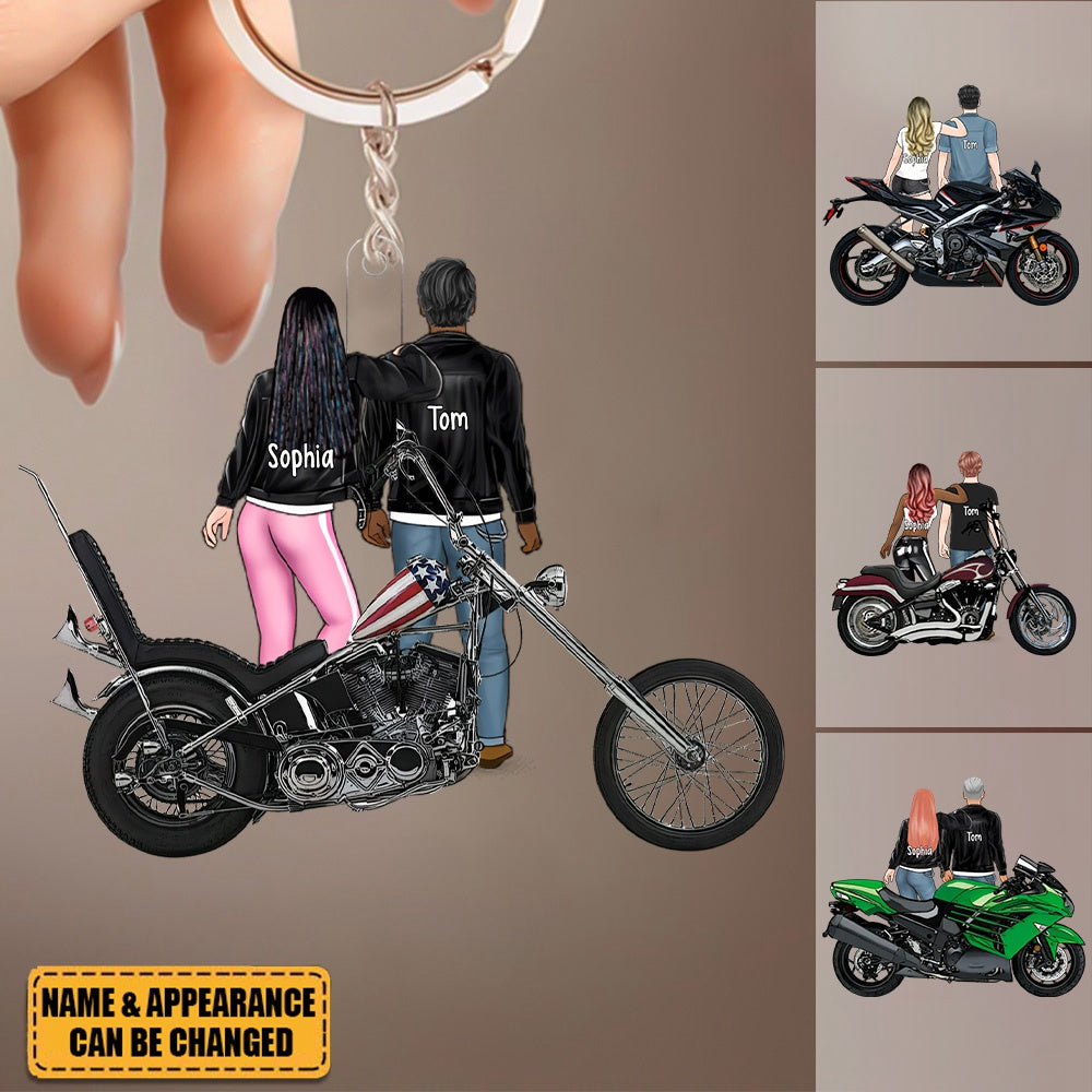 Riding Partner For Life - Personalized Acrylic Keychain, Motorcycle Couple, Gift For Motorcycle Lovers