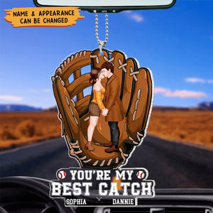 Baseball Couple, You're My Best Match, Valentine Gifts, Couple Gifts - Personalized Car Ornament