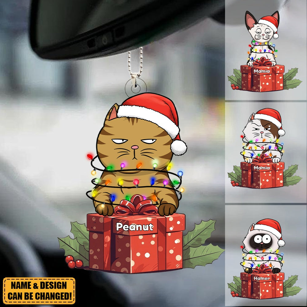 Cute Cat Kitten Pet Christmas Gift Personalized Acrylic Car Ornament