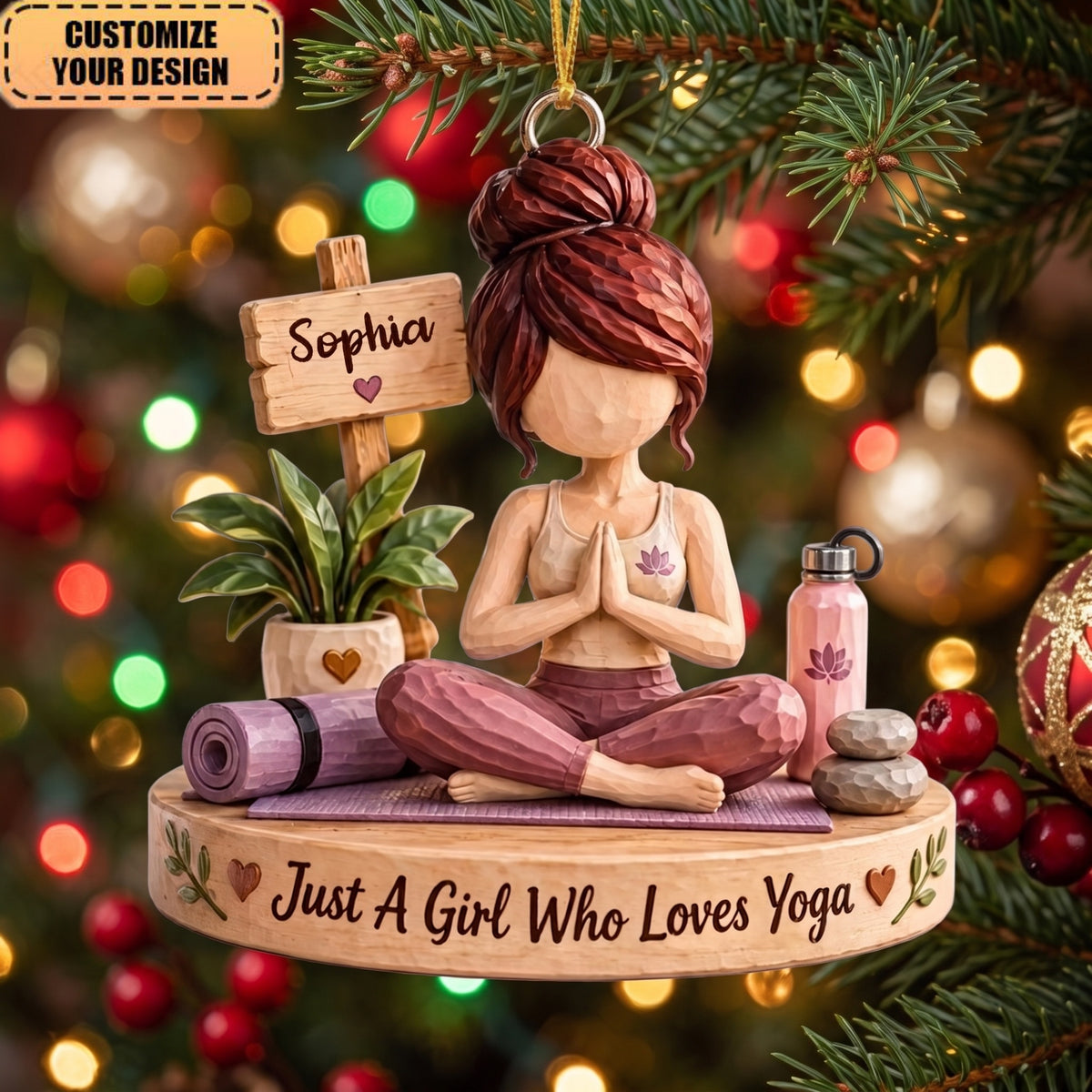 Personalized Yoga Girl Ornament – Christmas Gift For Yoga Lovers, Yoga & Meditation Gift