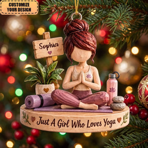Personalized Yoga Girl Ornament – Christmas Gift For Yoga Lovers, Yoga & Meditation Gift