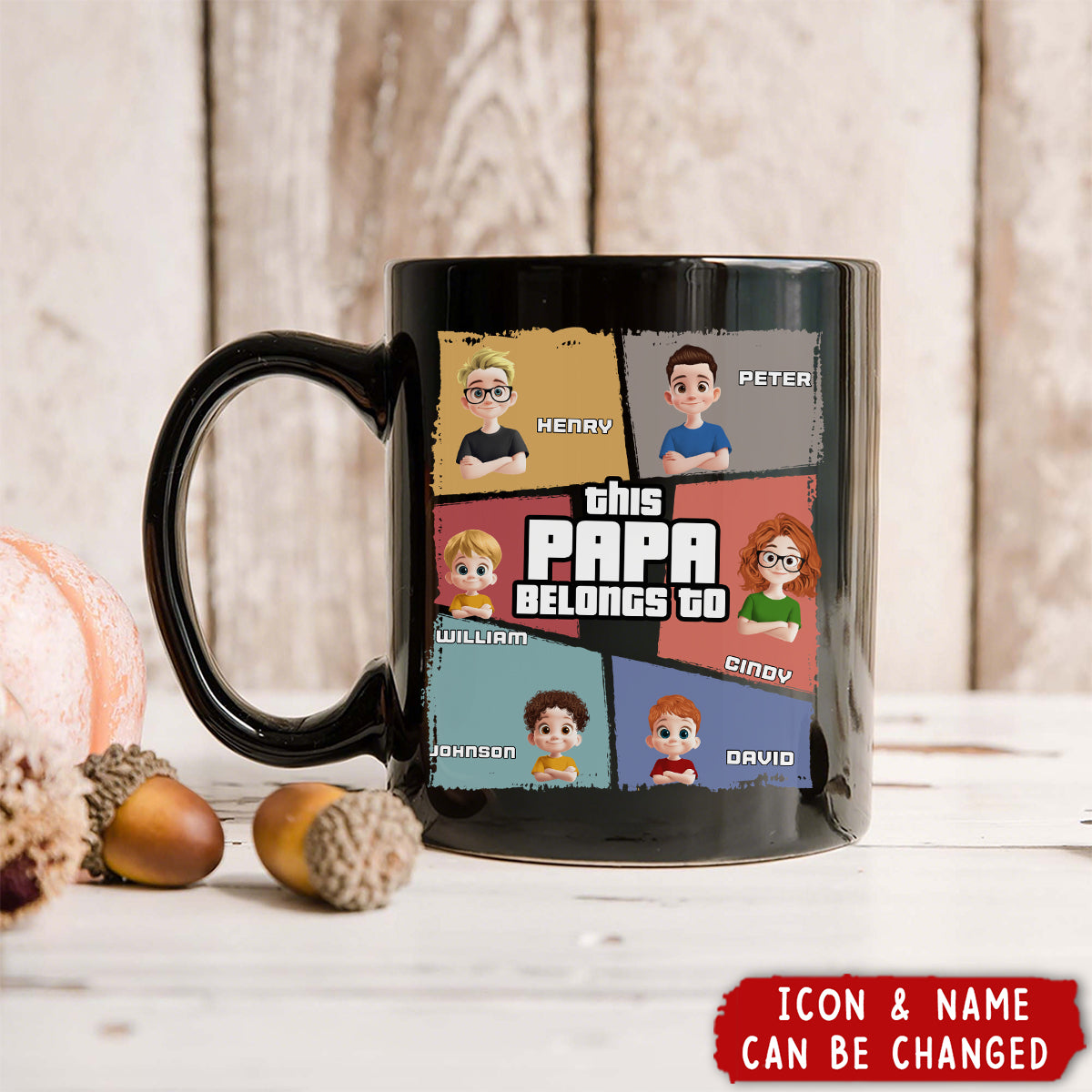 This Dad Belongs To - Personalized Mug