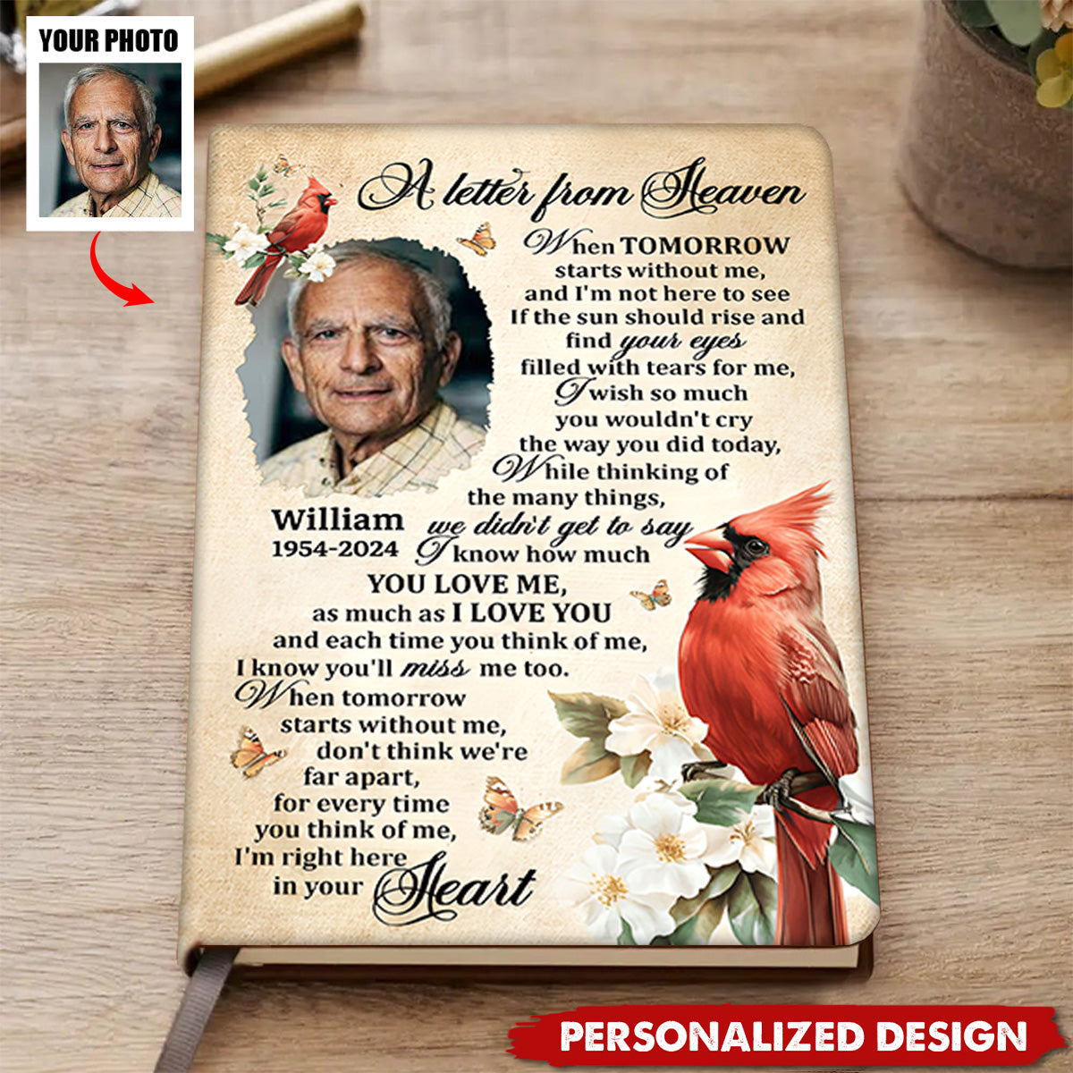 A Letter From Heaven - Personalized Leather Cover Notebook