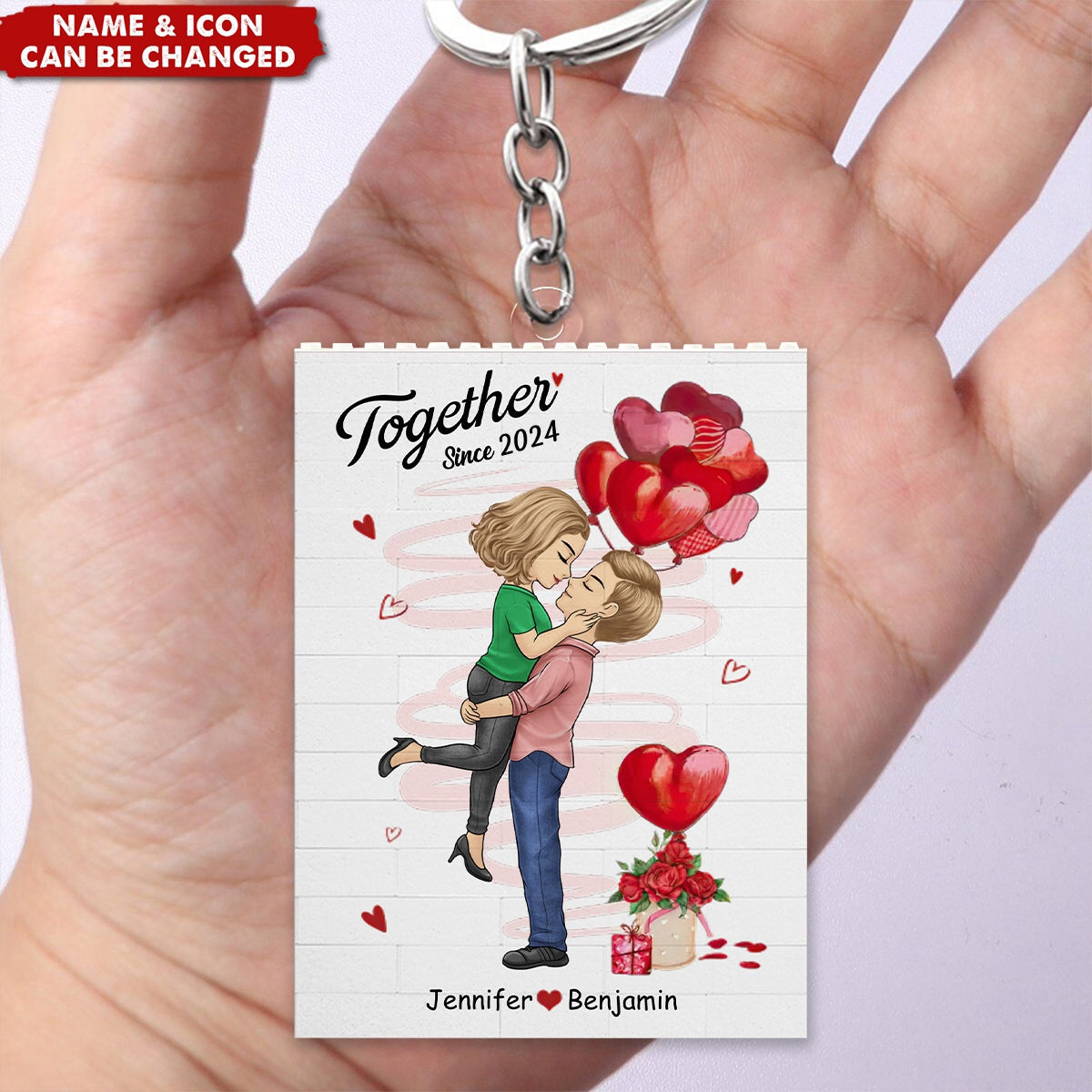 I Love You Forever - Couple Personalized Acrylic Keychain - Gift For Husband Wife, Anniversary