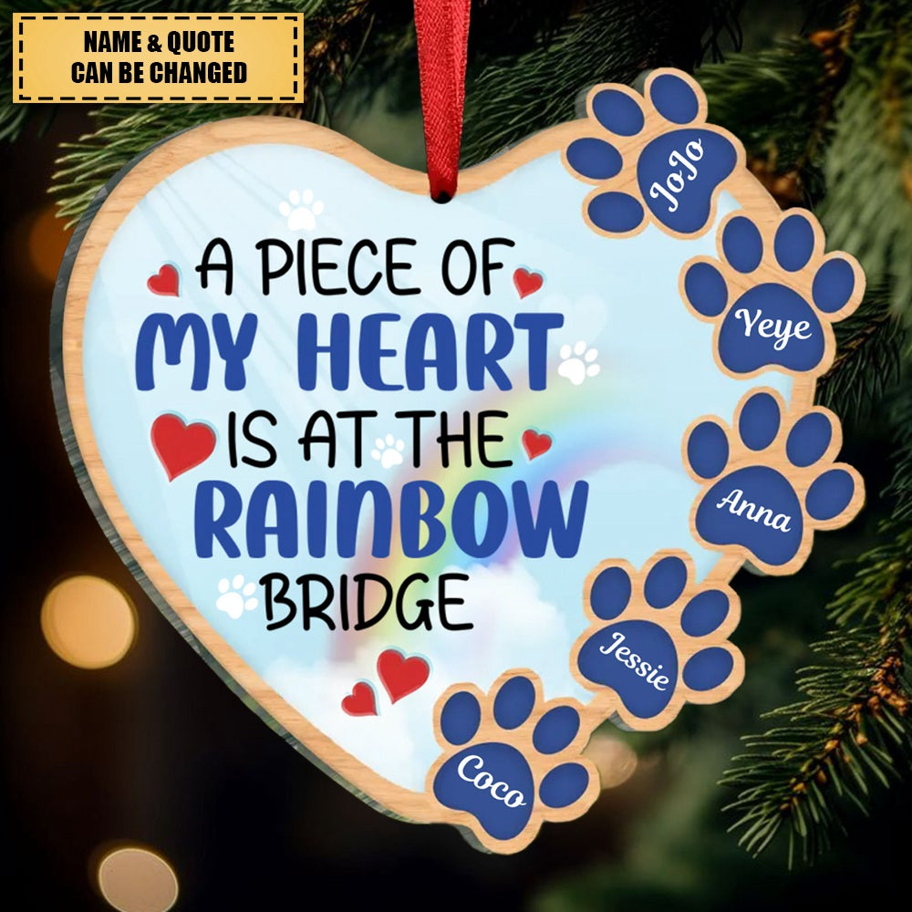 Dog Lovers - I Wish The Rainbow Bridge Had Visiting Hours - Personalized Heart Ornament