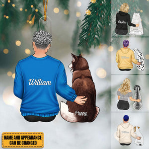 Hugging Pet - Christmas Gift For Dog Lovers - Personalized Cutout Acrylic Ornament