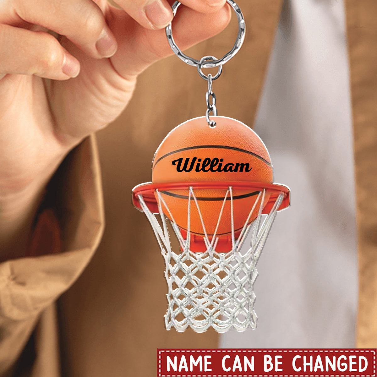 Personalized Basketball Keychain, Gift for Basketball player