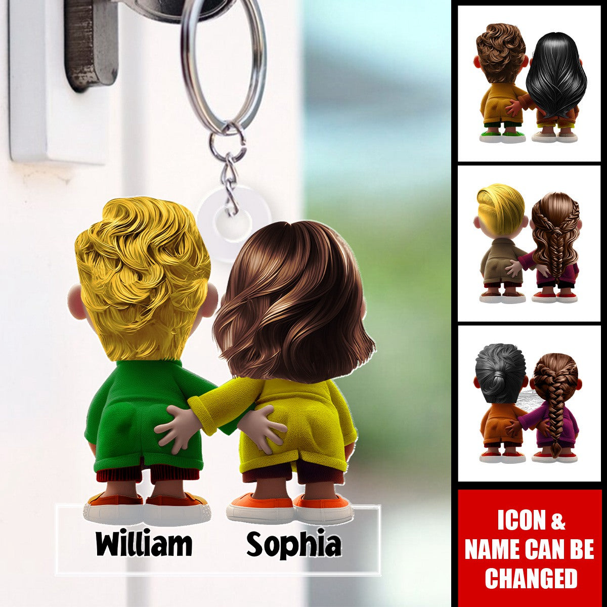 Funny Couple Personalized Acrylic Keychain - Gifts For Couple, Husband, Wife