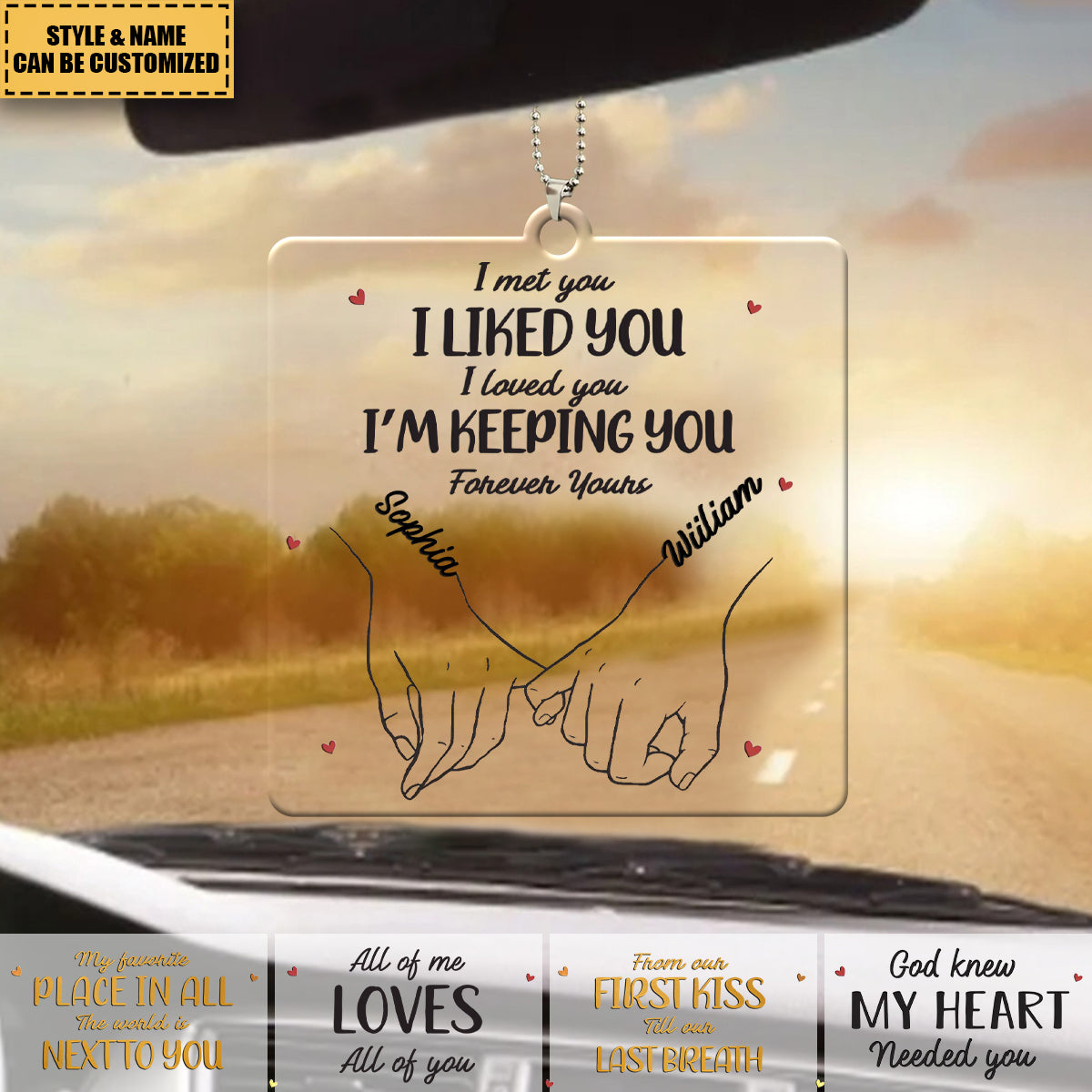 My Heart Is Perfect Because You Are Inside - Couple Personalized Custom Square Shaped Acrylic Ornament