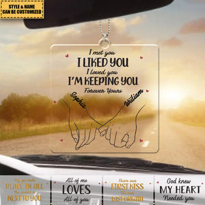 My Heart Is Perfect Because You Are Inside - Couple Personalized Custom Square Shaped Acrylic Ornament