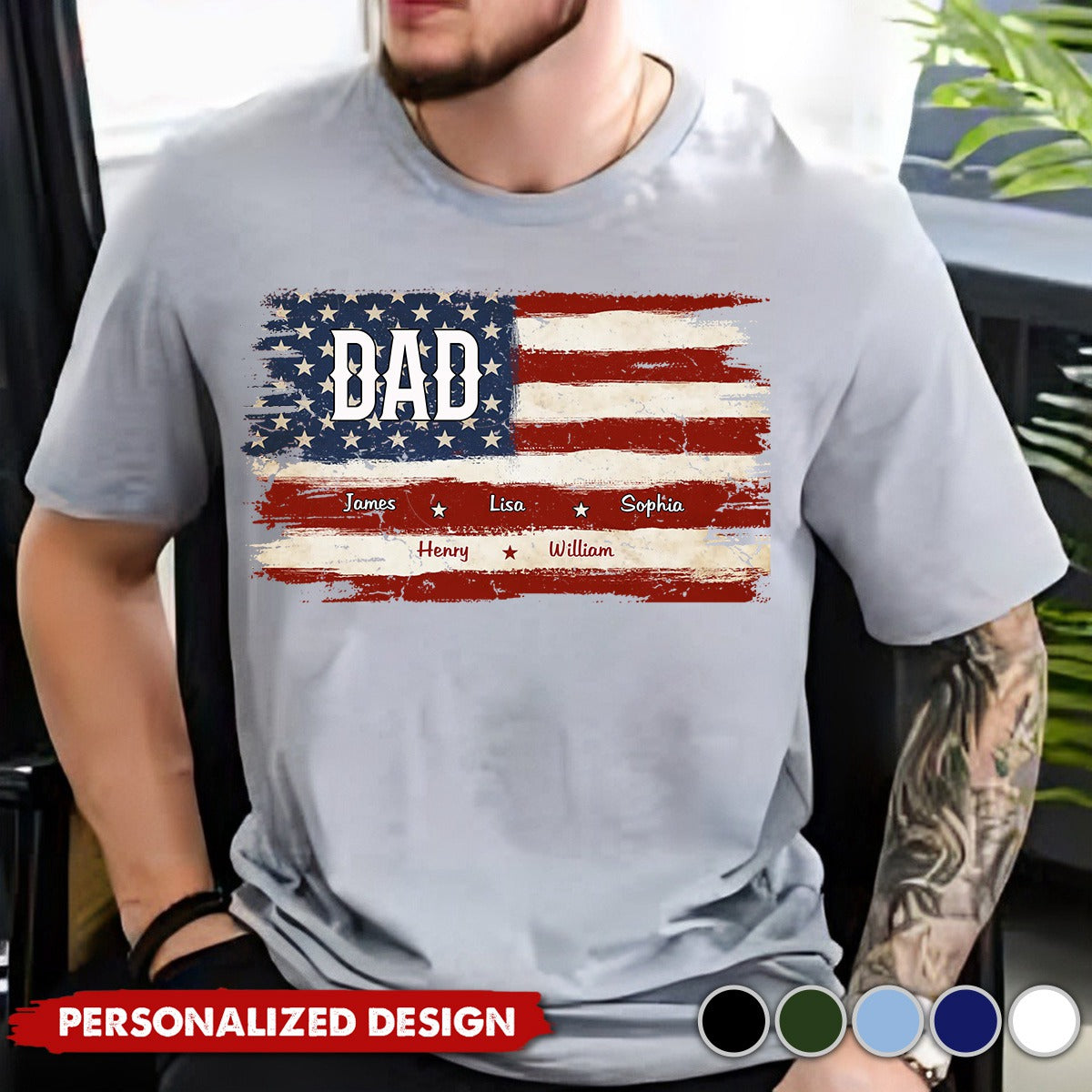 Proud To Be American - Family Personalized Unisex T-shirt, Premium T-shirt - Gift For Dad, Grandpa