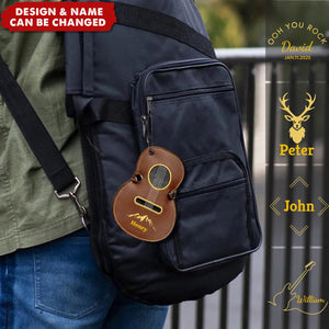 Leather Embroidered Personalized Guitar Pick Bag - Gift for Music Lovers